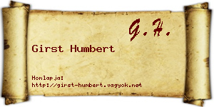 Girst Humbert névjegykártya